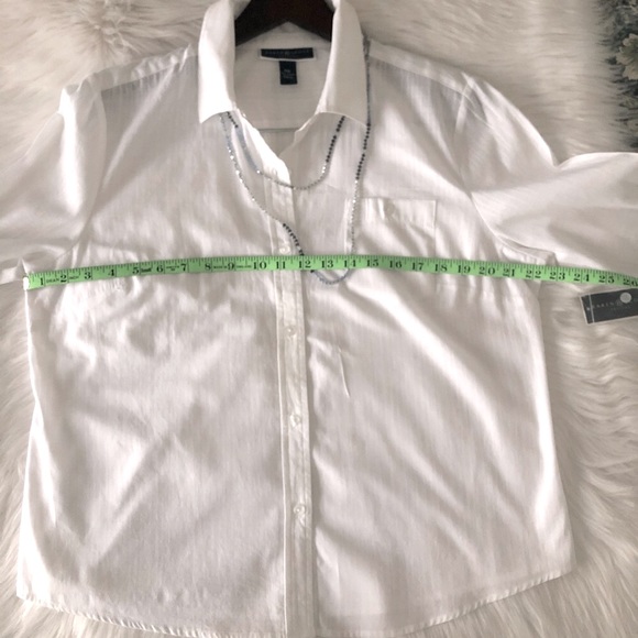 KAREN-SCOTT Petites 3/4 White Oxford Shirt - Picture 14 of 16